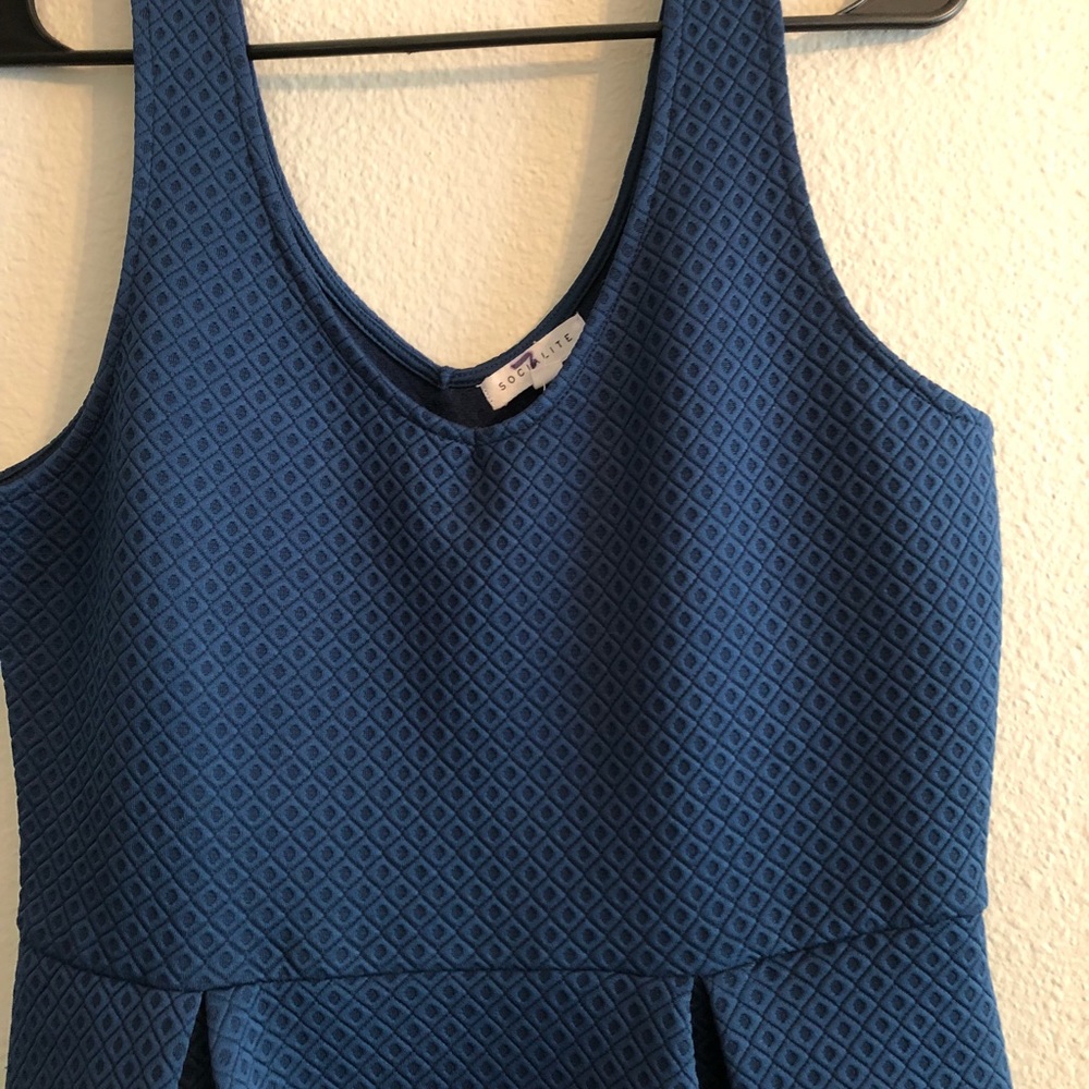 Blue fit and flare dress. - Picture 2 of 3